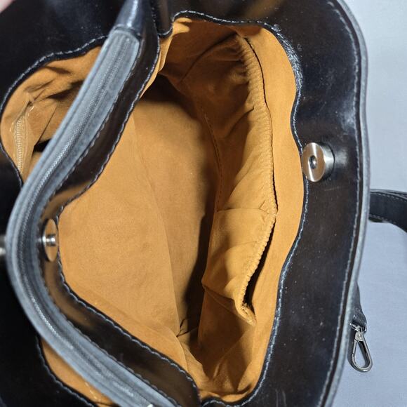 Patricia Nash Leather Crossbody Bag Floral Newspaper Print Buckle Front Zip - Picture 11 of 13